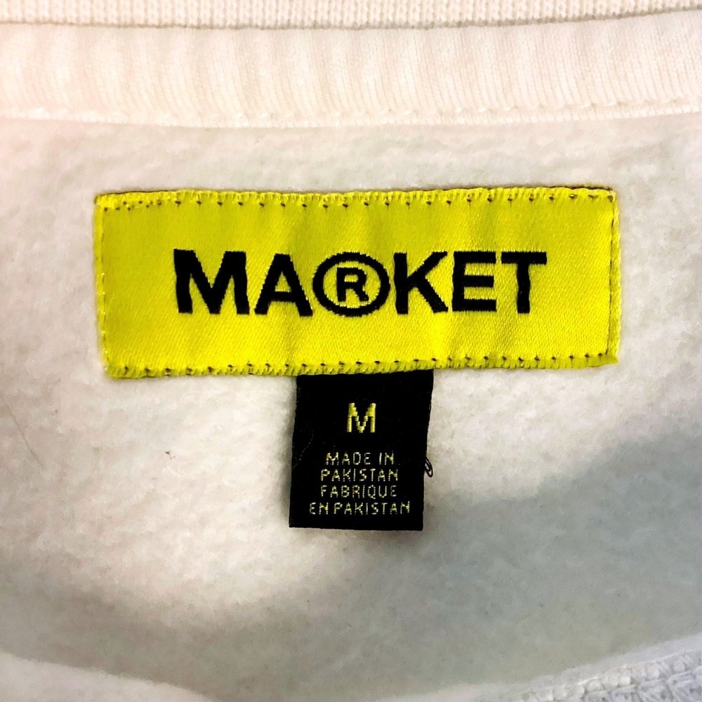 Market UO Exclusive Life Cycle Crew Neck Sweatshirt Cream Floral Sleeve Med Y2K - Picture 5 of 10